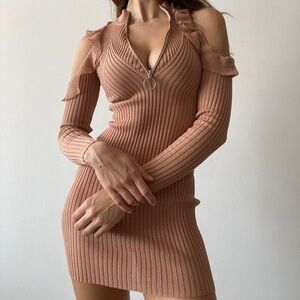 NWOT Self Portrait Alina Mini Dress in Brown Size Small